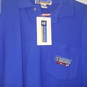 Caribbean Blue Polo Shirt with Embroidered Detail